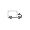 Moving, shipping truck line icon