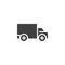 Moving, shipping truck vector icon