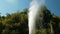 Moving shot of volcanic hot springs rise on sky with steam at Fang Hot Springs, Chiang Mai, Thailand.