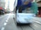 Moving streetcar in Hong-Kong, China