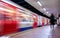 Moving train, motion blurred, London Underground - Immagine