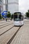 Moving tram at the Euro Tower