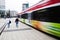 Moving tram in Frankfurt, Germany