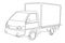 Moving truck van continuous one line drawing