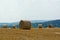 Mowed cornfield with straw bales