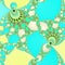 Mozaic oriental arabian fractal seamless yellow blue pattern
