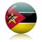 Mozambican flag glass button vector illustration