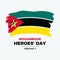 Mozambican Heroes Day poster vector illustration