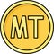 Mozambican metical coin icon,  currency of Mozambique