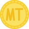 Mozambican metical coin icon,  currency of Mozambique