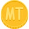 Mozambican metical coin icon,  currency of Mozambique