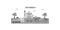 Mozambique city skyline isolated vector illustration, icons