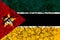 mozambique country flag painted on a cracked grungy wall