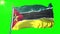 Mozambique flag seamless looping 3D rendering video. Beautiful textile cloth fabric loop waving