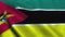 Mozambique flag waving in the wind. National flag Republic of Mozambique