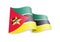 Mozambique flag in the wind. Flag on white vector illustration