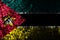 Mozambique grunge background flag, old flag