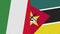Mozambique and Italy Flags Together Fabric Texture Illustration