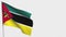 Mozambique waving flag animation on flagpole.