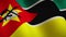 Mozambique waving flag closeup means freedom or government - looping video animation