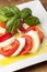 Mozarella, basil and tomatoes