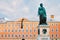 Mozart monument on Mozartplatz Square in Old city of Salzburg