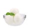 Mozzarella balls in glass.