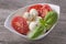 Mozzarella cheese,tomato and basil