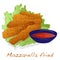 Mozzarella fried illustration