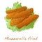 Mozzarella fried illustration