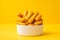 Mozzarella Sticks tasty fast food street food for take away on yellow background