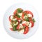 Mozzarella with tomato, basil and capers sauce