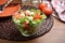 Mozzarella, tomato, and lettuce salad