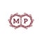 MP letter Logo Flourish Swirl Logos design