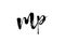 MP M P alphabet letter logo icon combination. Grunge handwritten vintage design. Black white color for business and company