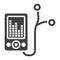 Mp player device glyph icon, fitness and audio