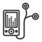 Mp player device line icon, fitness and audio,