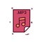 mp3 application download file files format icon vector design