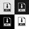 MP3 file document icon. Download MP3 button icon isolated on black, white and transparent background. Vector