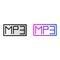 MP3 icon, MP3 music audio format