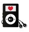 Mp3 player with heart - love listening to music