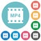 mp4 movie format flat round icons