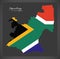 Mpumalanga South Africa map with national flag