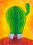 Mr Cactus colorful watercolor