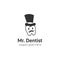 Mr Dental, tooth teeth with magician hat logo design