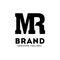 MR letter monogram strong and bold logo