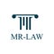 Mr lettering attorney pillar mr law logo