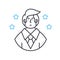 mr president line icon, outline symbol, vector illustration, concept sign