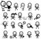 Mr. Surly expression and activity icon collection set