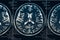 MRI brain scan or x-ray neurology human head skull tomography test